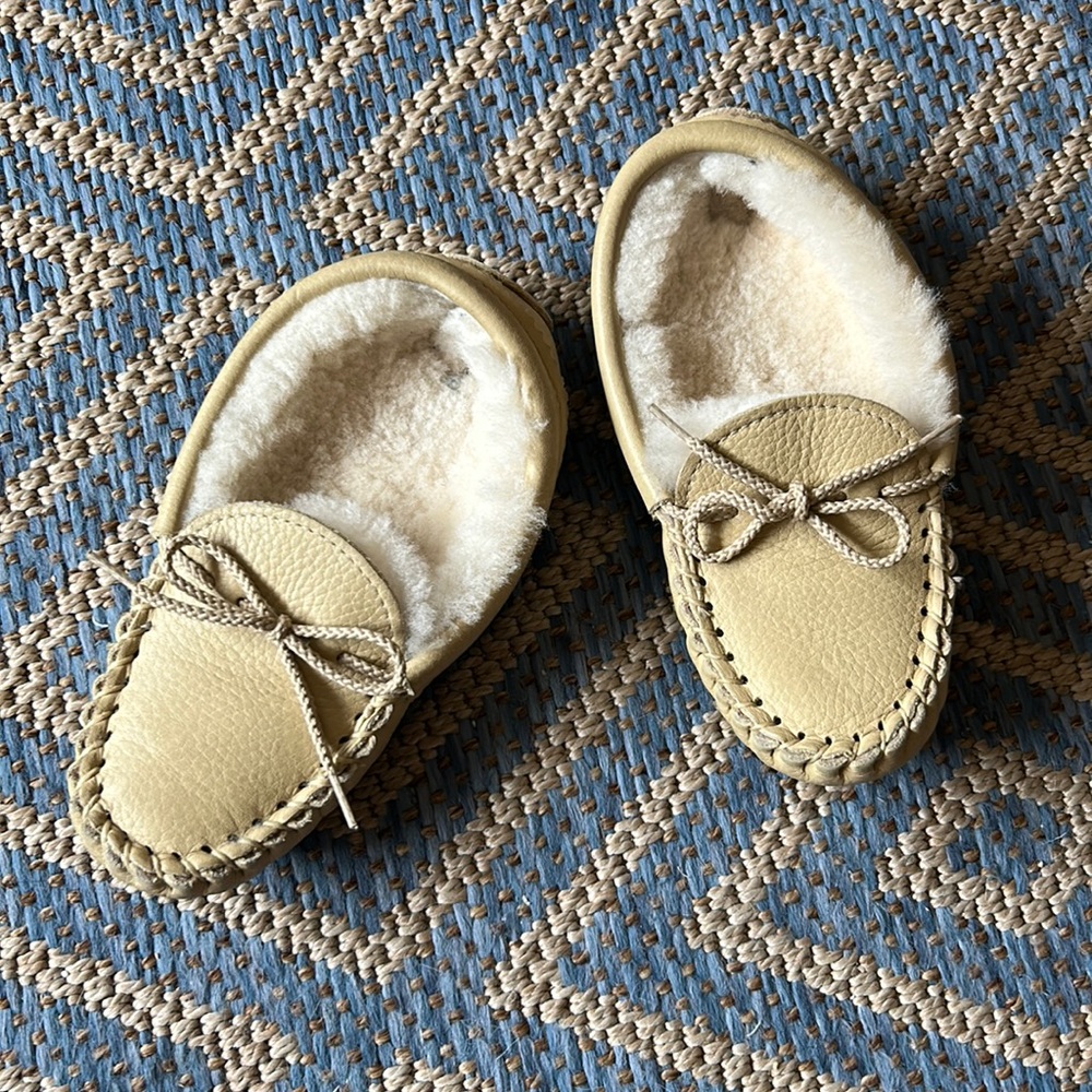 Kids Genuine Leather Sheepskin Slipper Moccasins